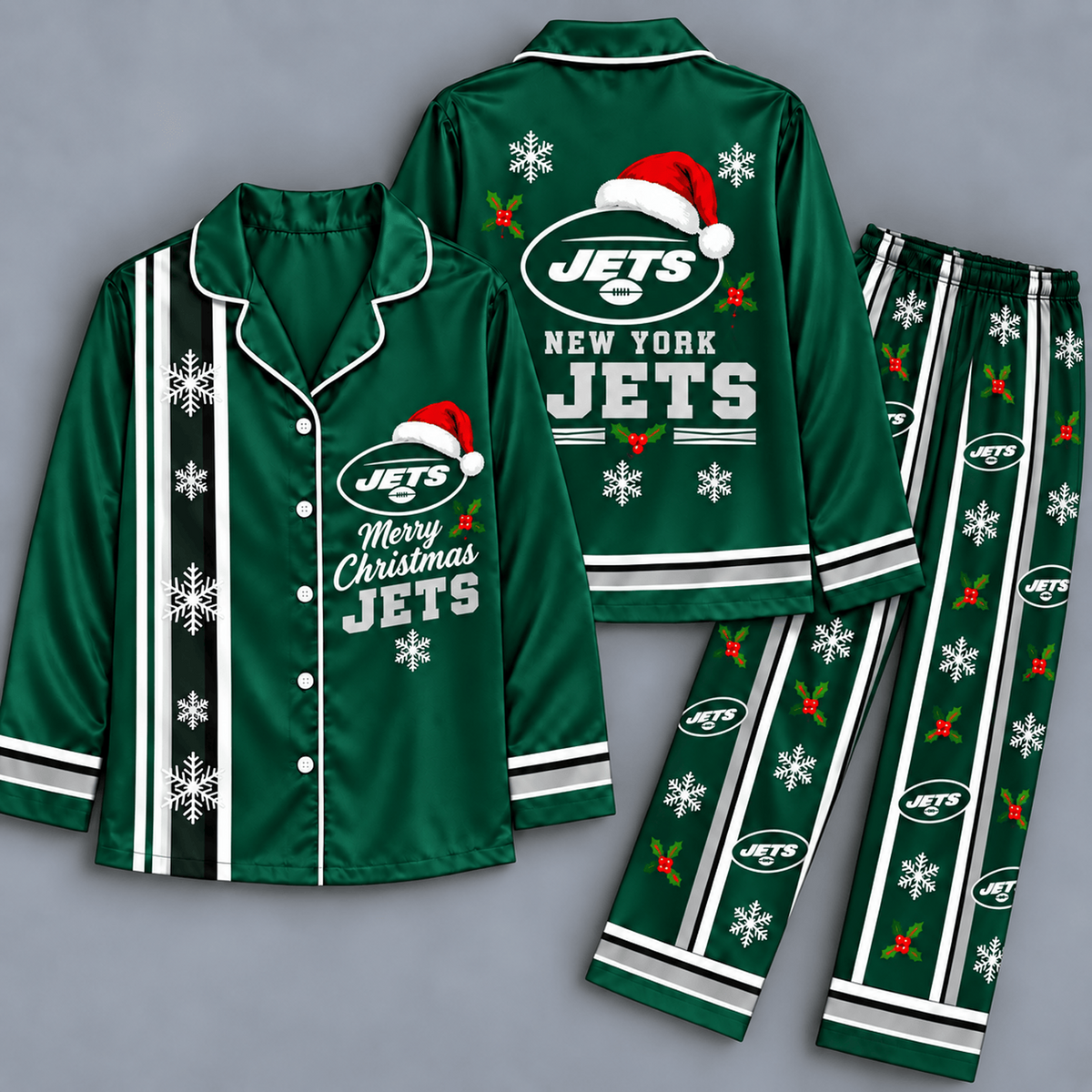 Premium NFL x NYJ Merry Matchday Christmas Pajama Set
