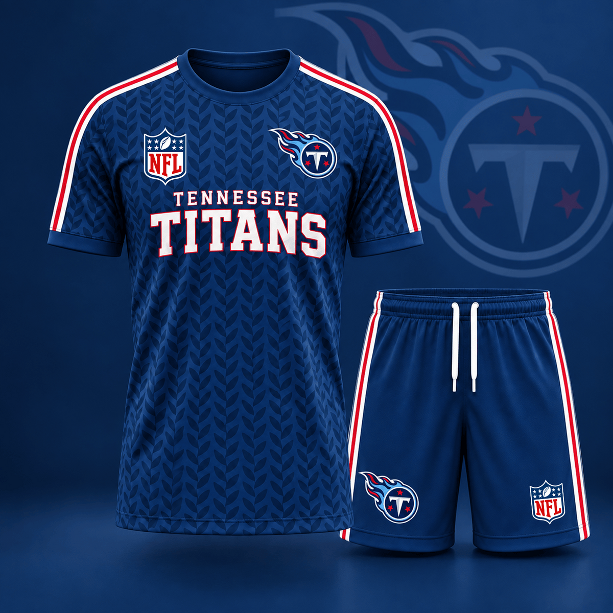 Premium NFL x TEN Classic Team Pattern T-Shirt and Shorts Set