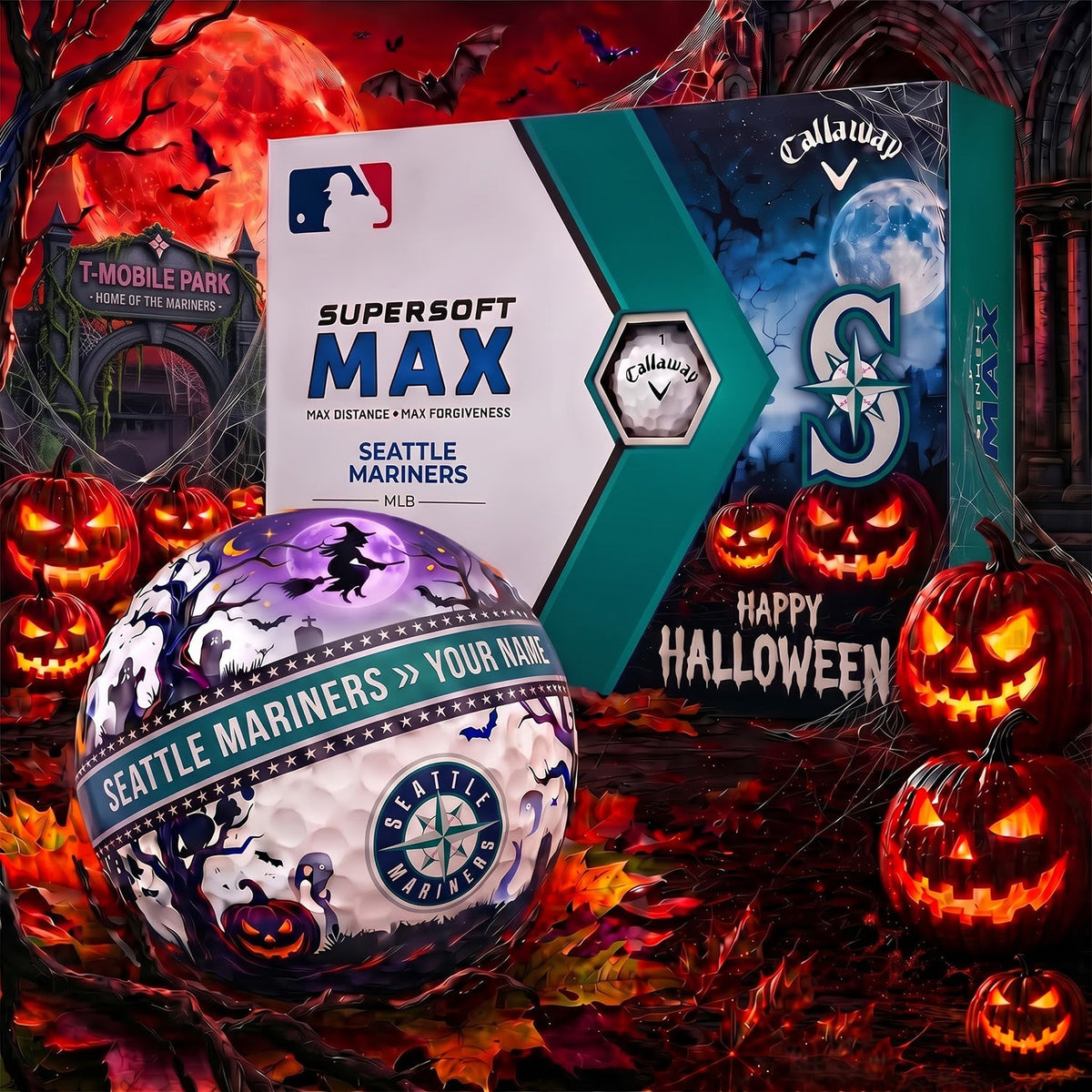 SIGNATURE MLB X SM EXCLUSIVE PERSONALIZED HALLOWEEN HORROR FAIRWAY V3 GOLF BALL COLLECTION