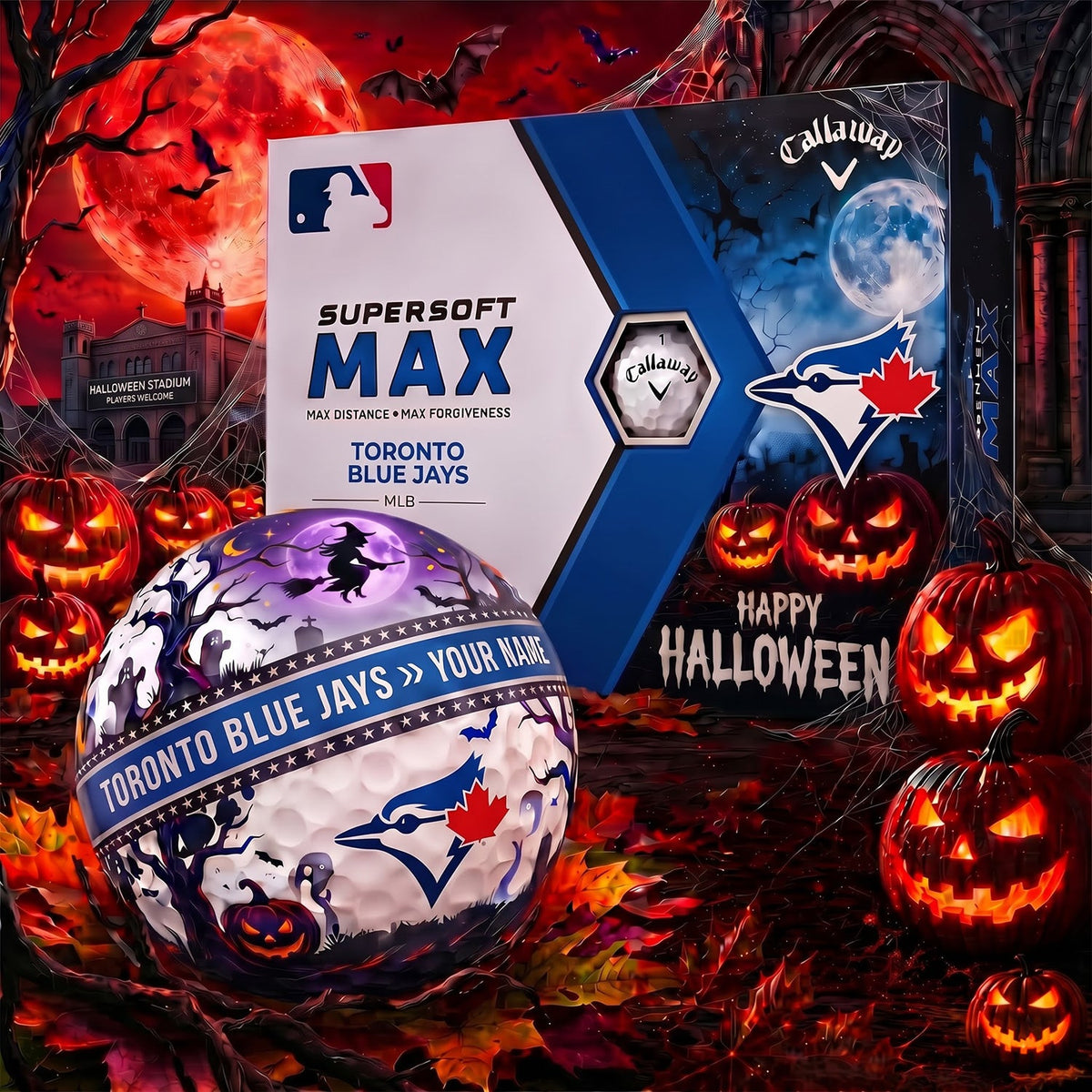 SIGNATURE MLB X TBJ EXCLUSIVE PERSONALIZED HALLOWEEN HORROR FAIRWAY V3 GOLF BALL COLLECTION