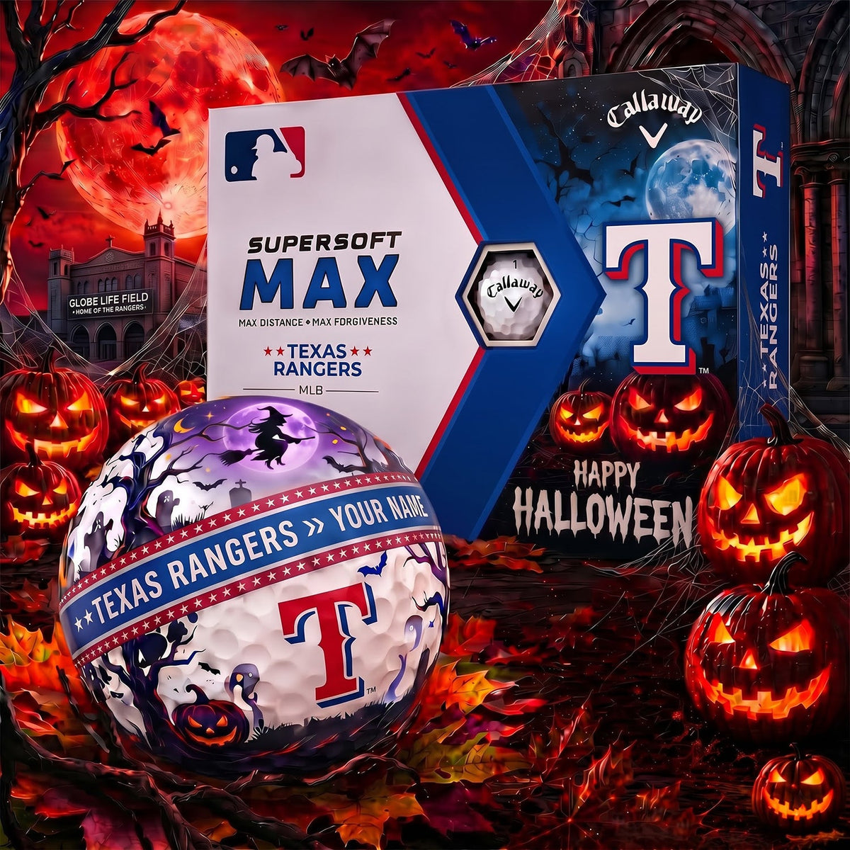 SIGNATURE MLB X TR EXCLUSIVE PERSONALIZED HALLOWEEN HORROR FAIRWAY V3 GOLF BALL COLLECTION
