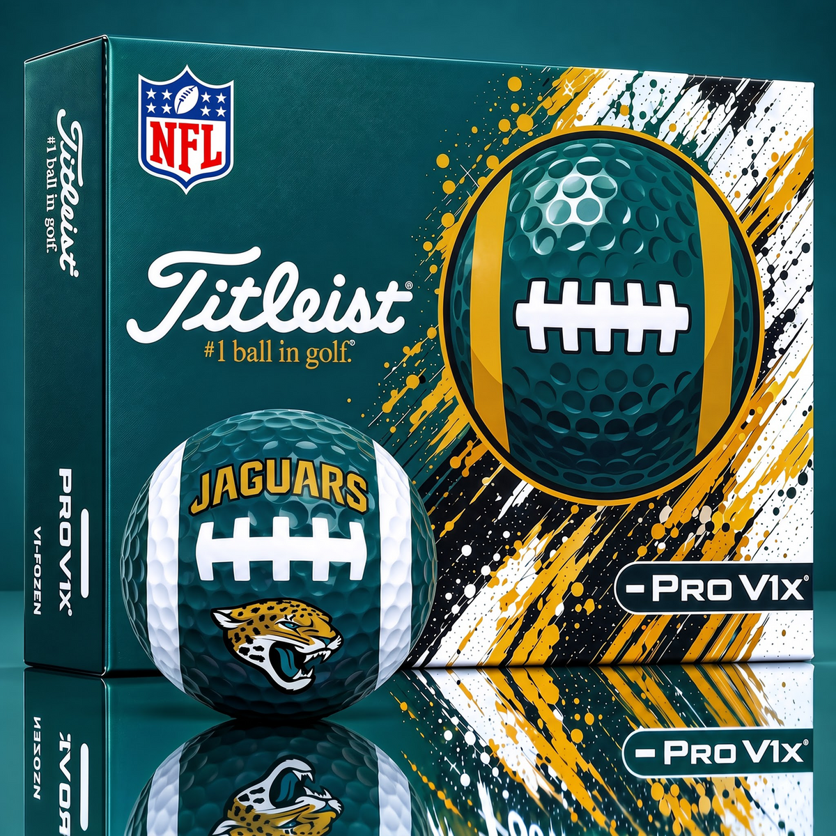 SIGNATURE TITLIEST X NFL JJ Bespoke 3D Gridiron Rugby Golf Ball SET Edition