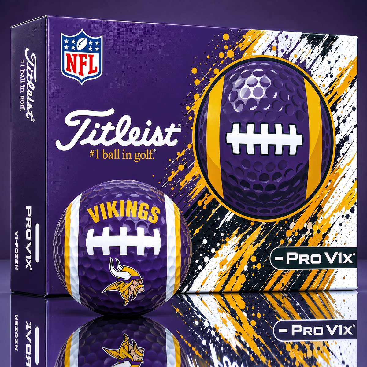 SIGNATURE TITLIEST X NFL MV Bespoke 3D Gridiron Rugby Golf Ball SET Edition