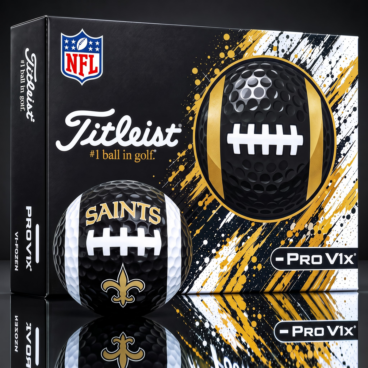 SIGNATURE TITLIEST X NFL NOS Bespoke 3D Gridiron Rugby Golf Ball SET Edition
