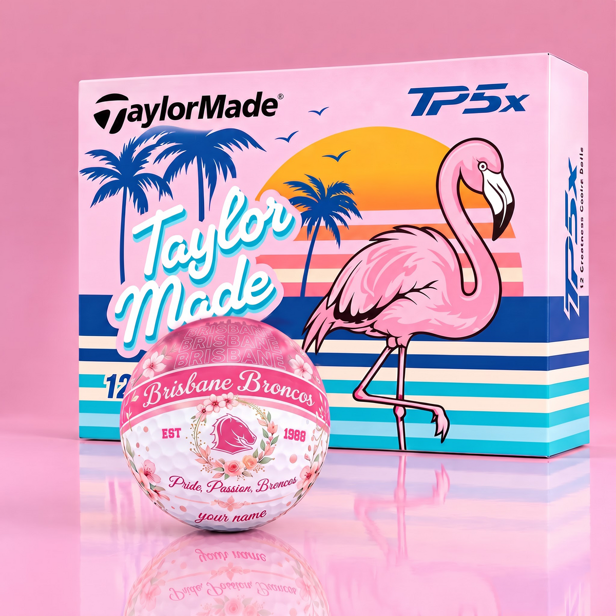 TP5X TAYLOR X PREMIUM NRL BB PERSONALIZED 3D FLORAL NEON GOLF BALL FOR WOMEN TOURNAMENT LIMITED EDITION