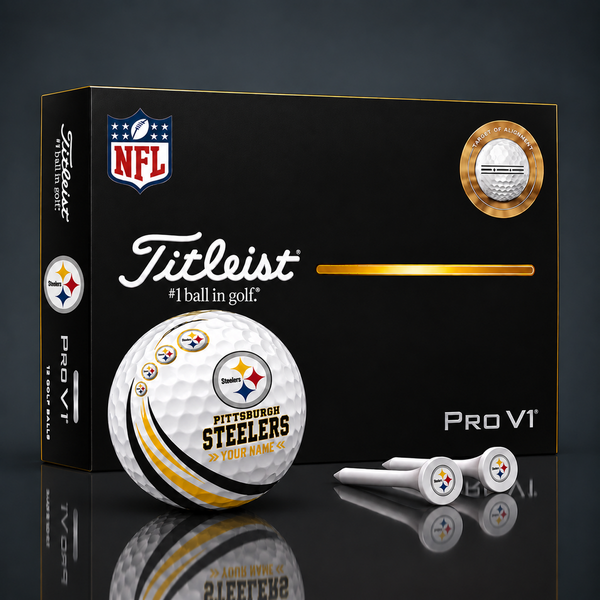 Titleist X Premium NFL PIT PERSONALIZED GOLF BALL LIMITED EDITION V4