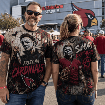 AC Premium NFL Michael Myers Sunday Nightmares 3D T-Shirt For Horror Football Fans
