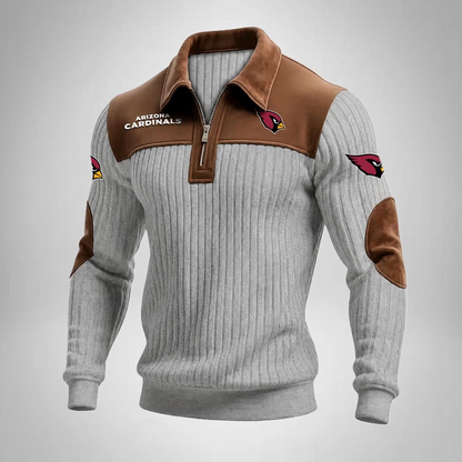 AC x NFL Men‘s Suede Zip-up Polo Shirt