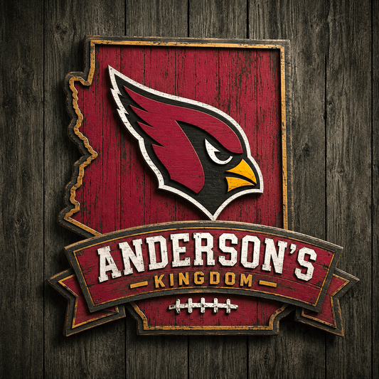 ARI x NFL Personalized Vintage Wooden Sign