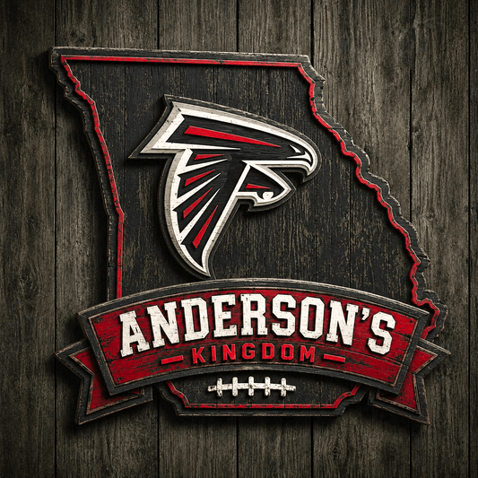 ATL x NFL Personalized Vintage Wooden Sign