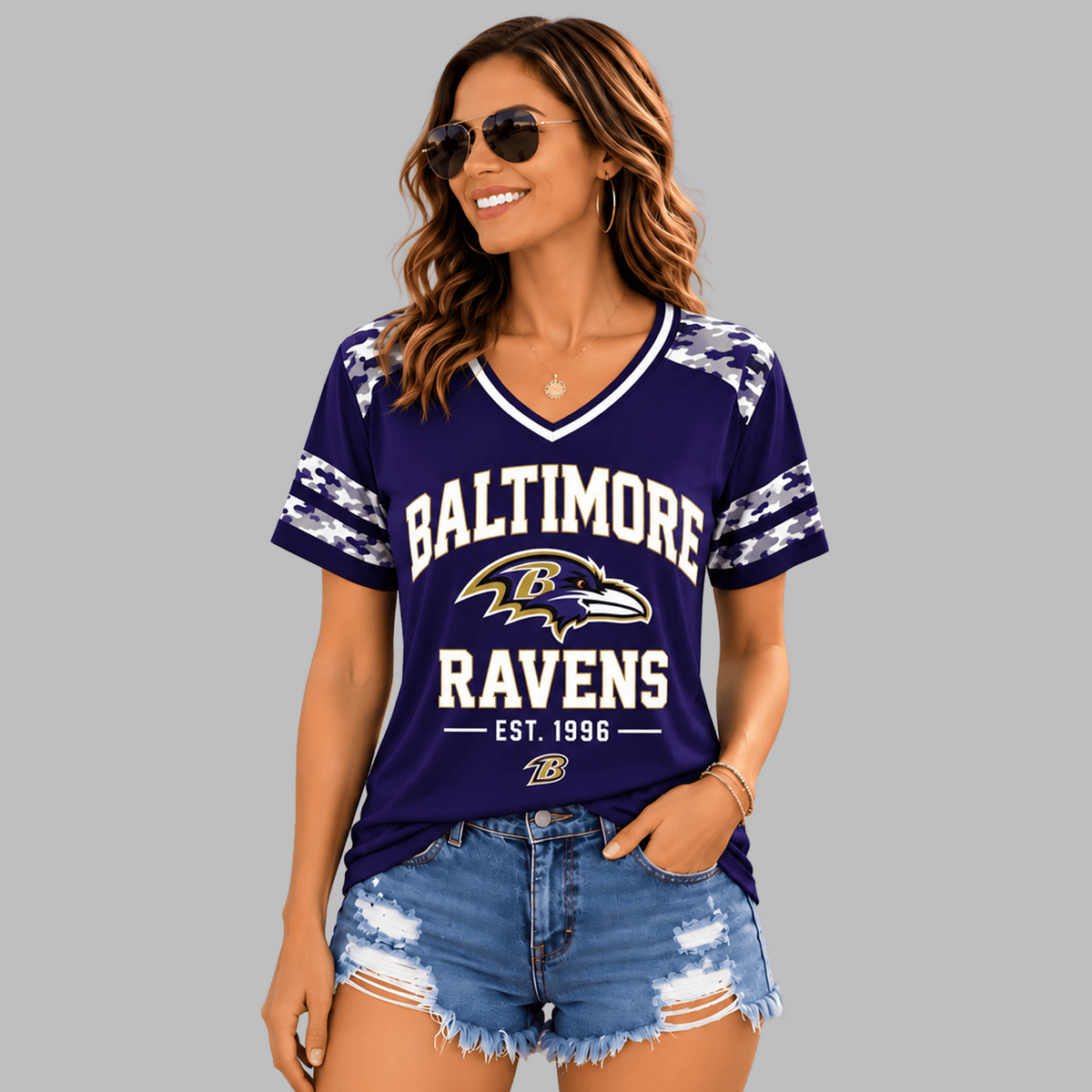 BAL Premium NFL All-American Camo V-neck
