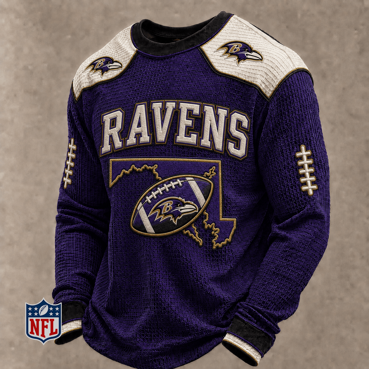 BAL x NFL Baseball Team Embroidered Crewneck Sweatshirt