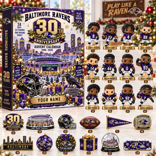 BAL x NFL Christmas 2026 Anniversary Advent Calendar Box Custom Any Name Gifts