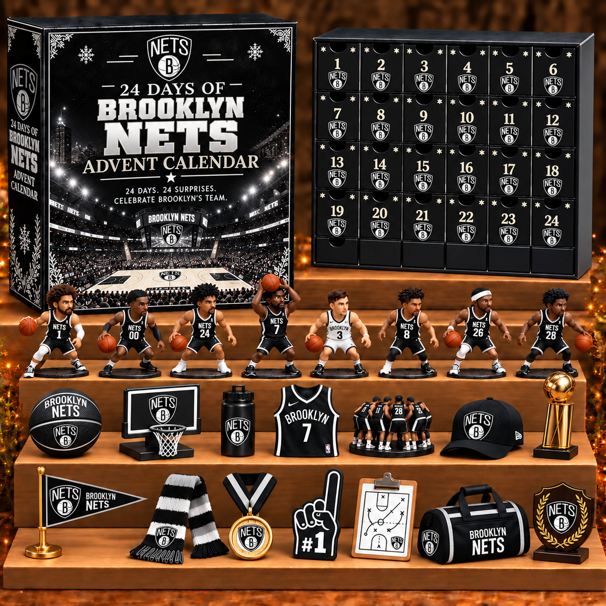 BN x NBA Personalized 24 Days Of Basketball Advent Calendar Blink Box
