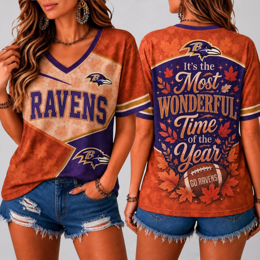 BR Premium NFL Fall Game Day V-Neck Shirt