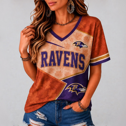 BR Premium NFL Fall Game Day V-Neck Shirt