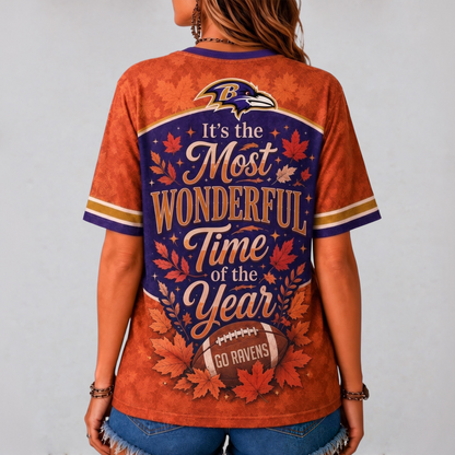 BR Premium NFL Fall Game Day V-Neck Shirt