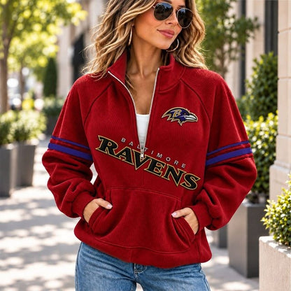 BR x NFL Corduroy Half-Zip Sweatshirt
