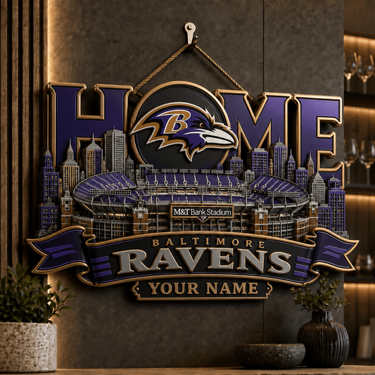 BR x NFL Metal Wall Art - Custom Name Football Gift