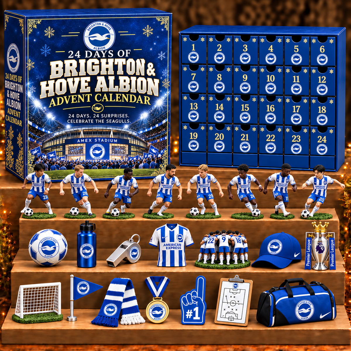 BRI x EPL Personalized 24 Days Of American Football Advent Calendar Blink Box