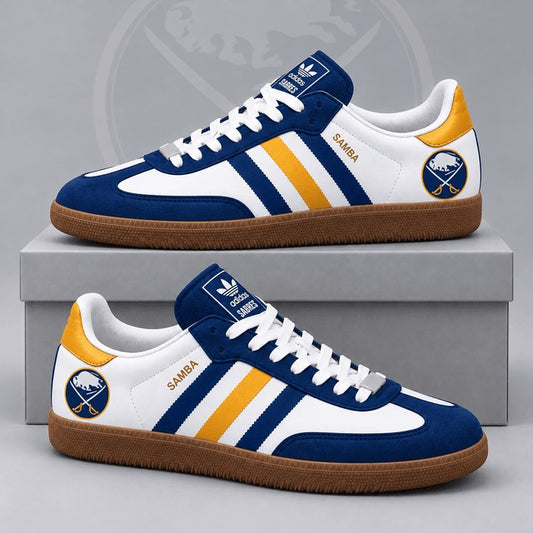 BS x NHL Retro Samba Low Top Sneakers Classic Three Stripe Hockey Fan Casual Shoes