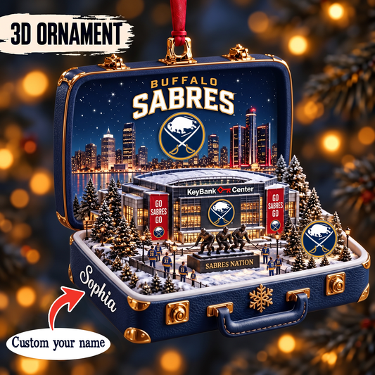 BUF x NHL Christmas KICKOFF Premium Personalized Acrylic Oranment
