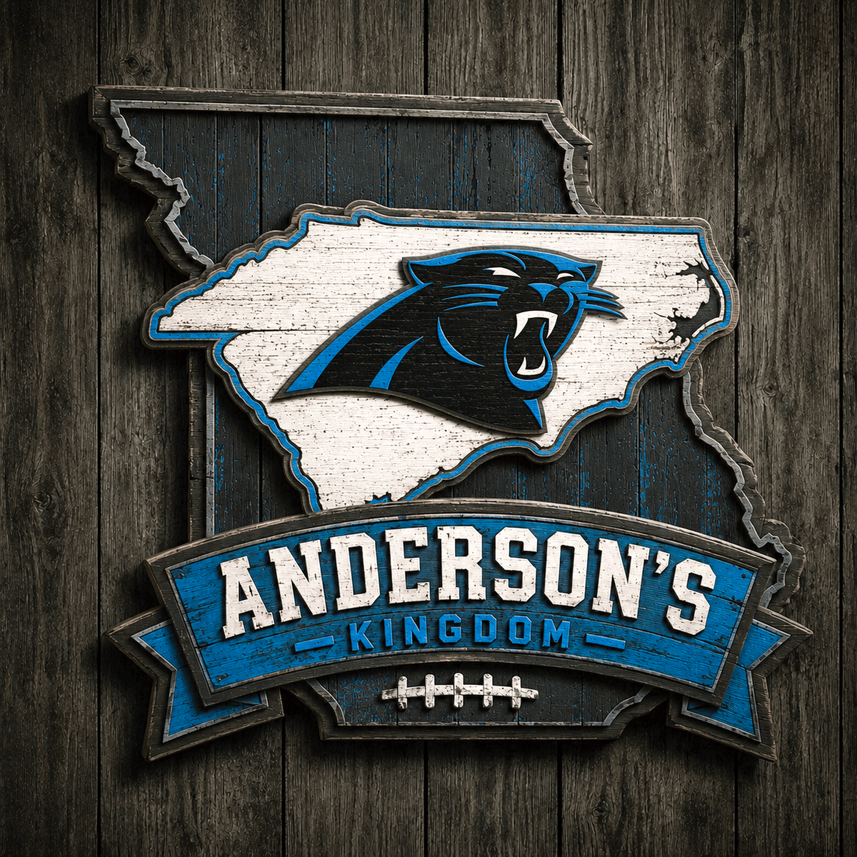 CAR x NFL Personalized Vintage Wooden Sign