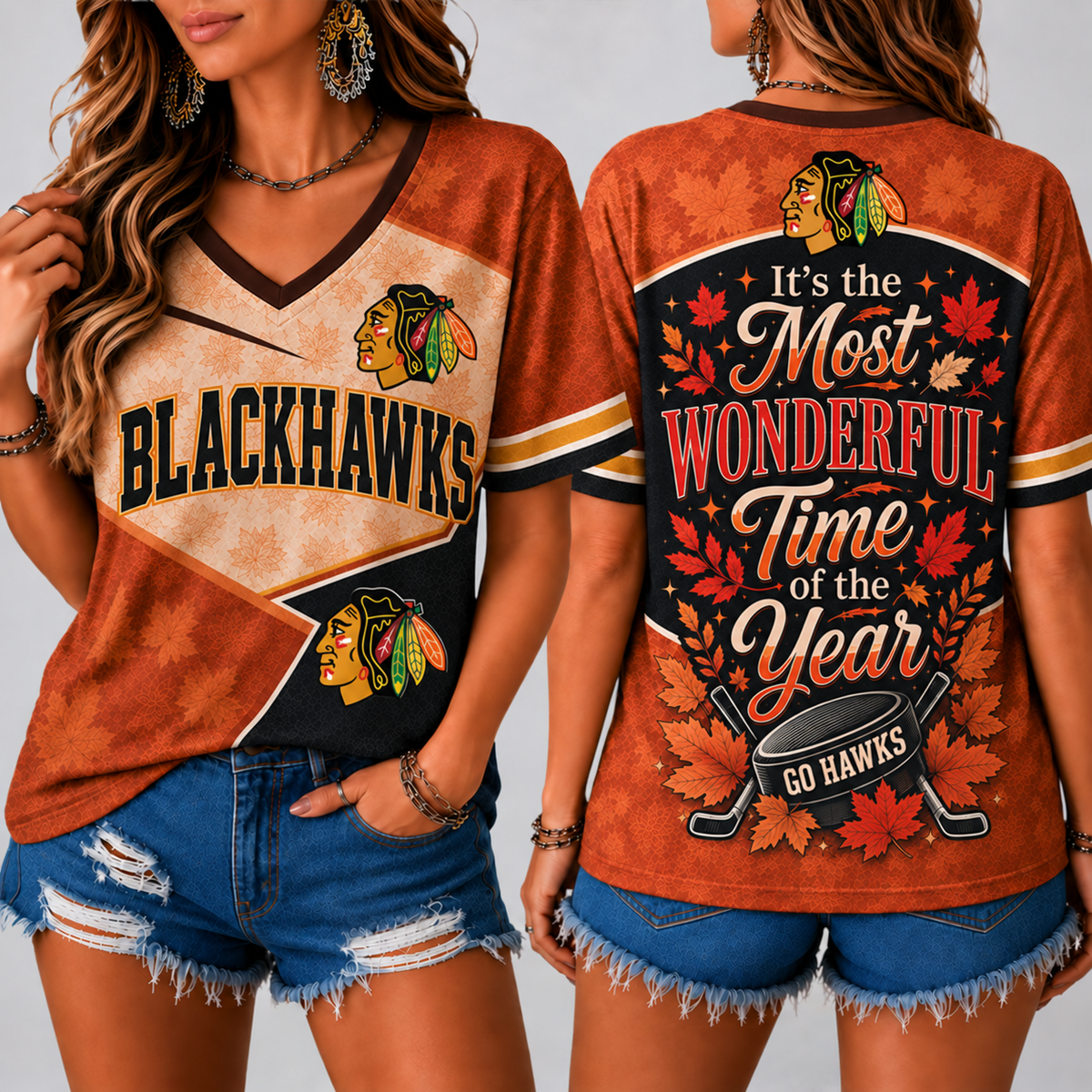CB Premium NHL Fall Game Day V-Neck Shirt
