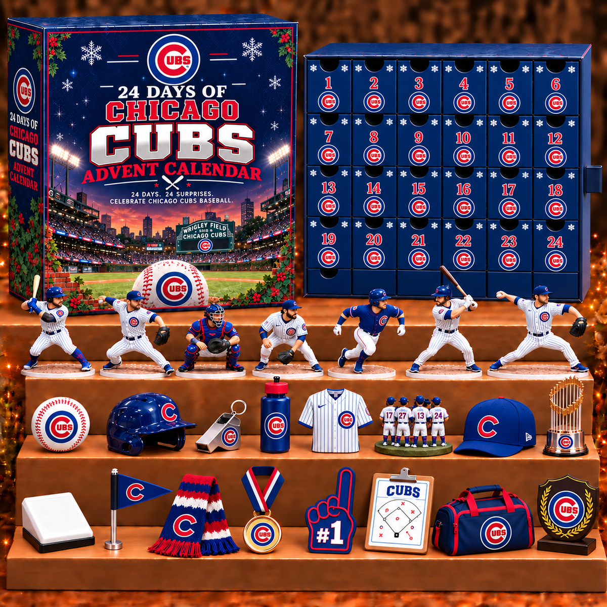 CC x MLB Personalized 24 Days Of Baseball Advent Calendar Blink Box
