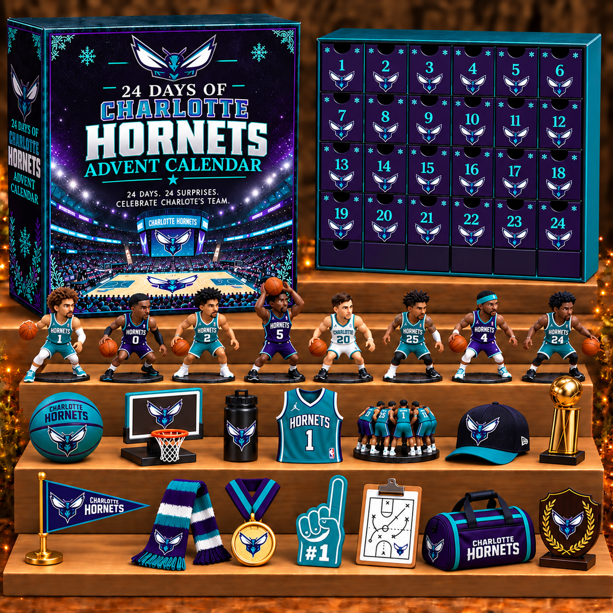 CH x NBA Personalized 24 Days Of Basketball Advent Calendar Blink Box