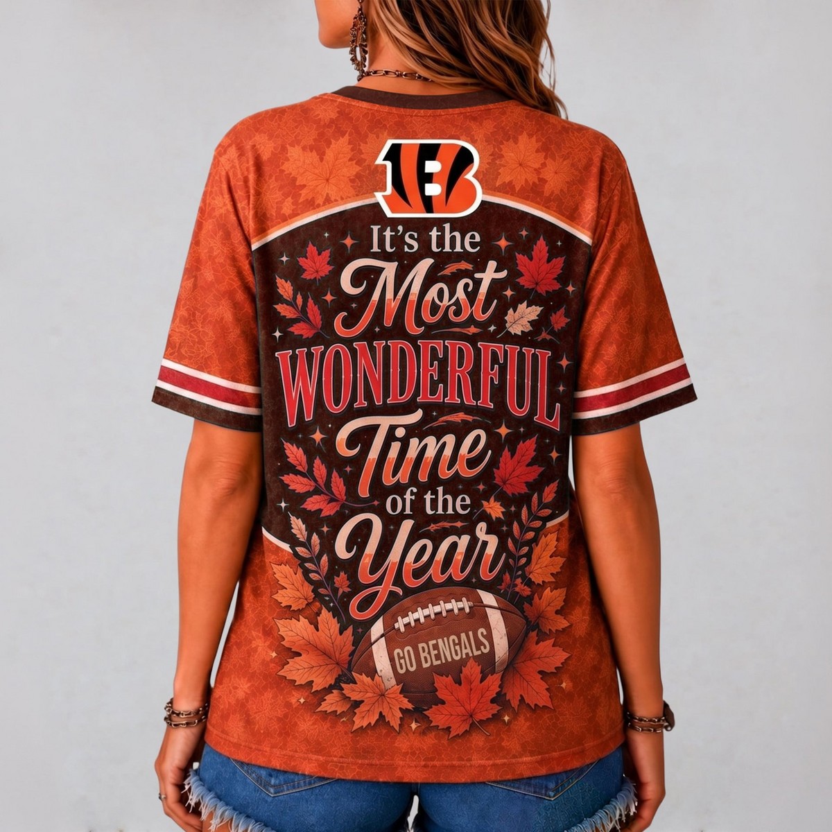 CIN Premium NFL Fall Game Day V-Neck Shirt