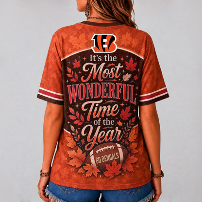 CIN Premium NFL Fall Game Day V-Neck Shirt