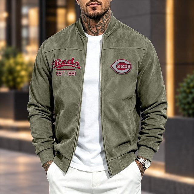 CIN x MLB Suede Bomber Jacket