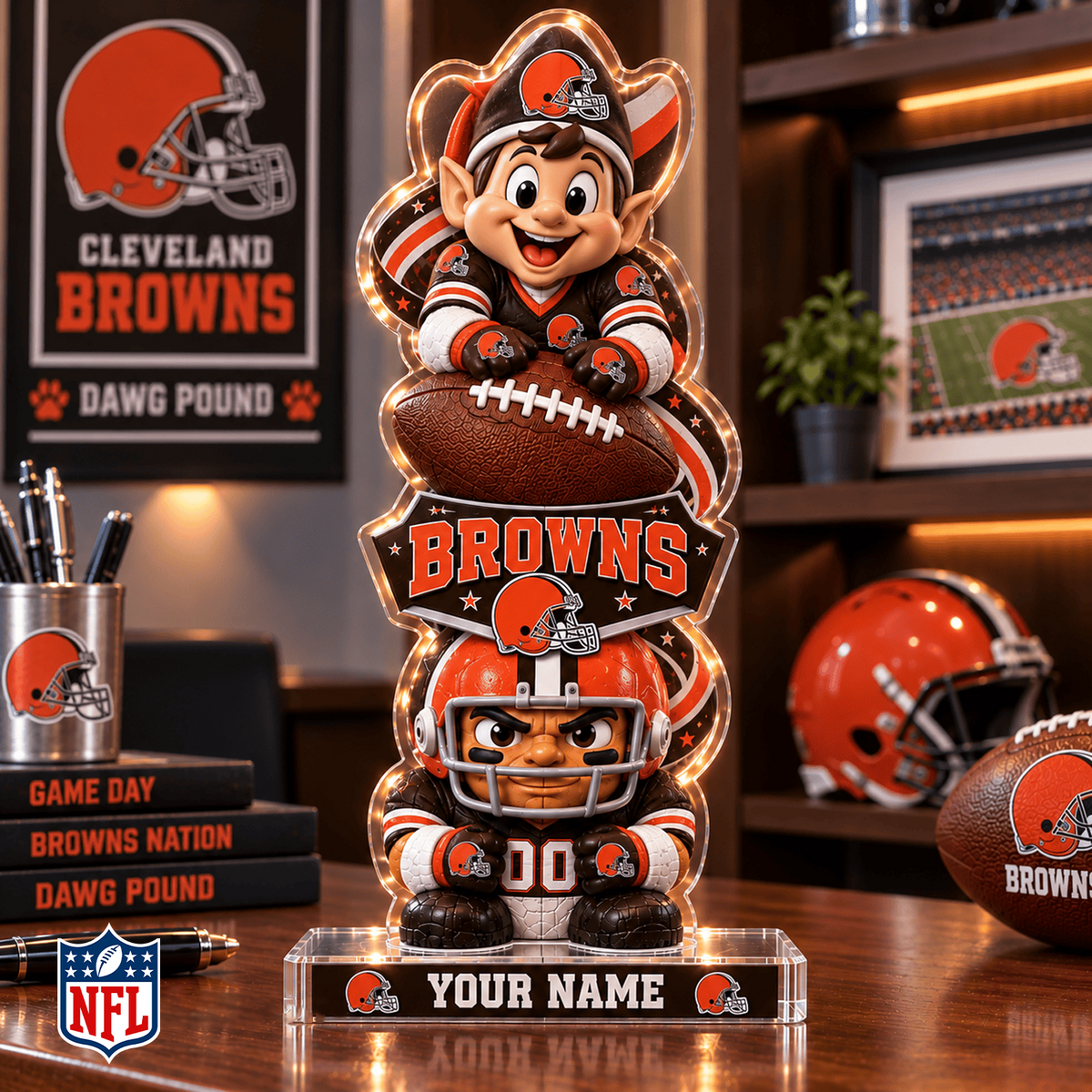CLE x NFL Christmas KICKOFF Personalized Acrylic Block Plaque