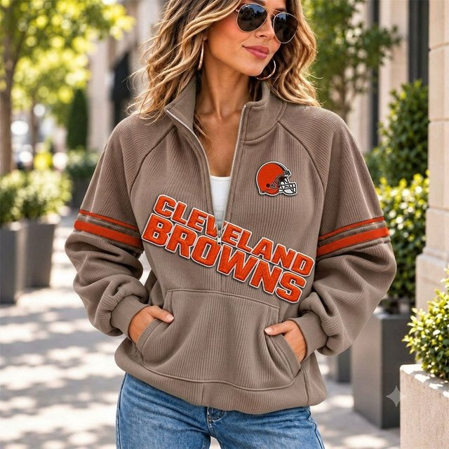CLE x NFL Corduroy Half-Zip Sweatshirt