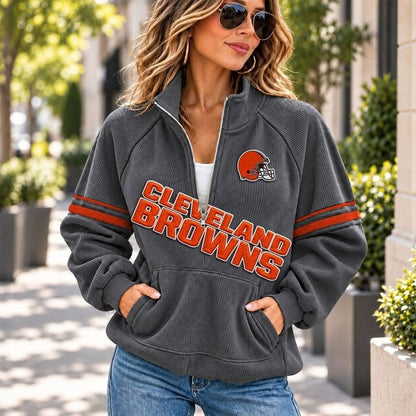 CLE x NFL Corduroy Half-Zip Sweatshirt