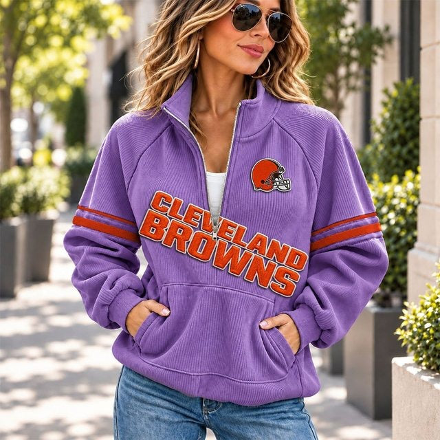 CLE x NFL Corduroy Half-Zip Sweatshirt