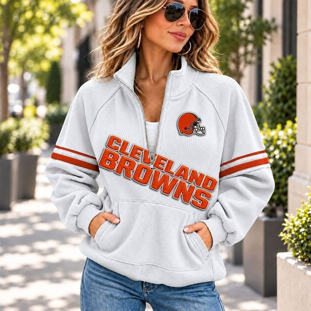 CLE x NFL Corduroy Half-Zip Sweatshirt
