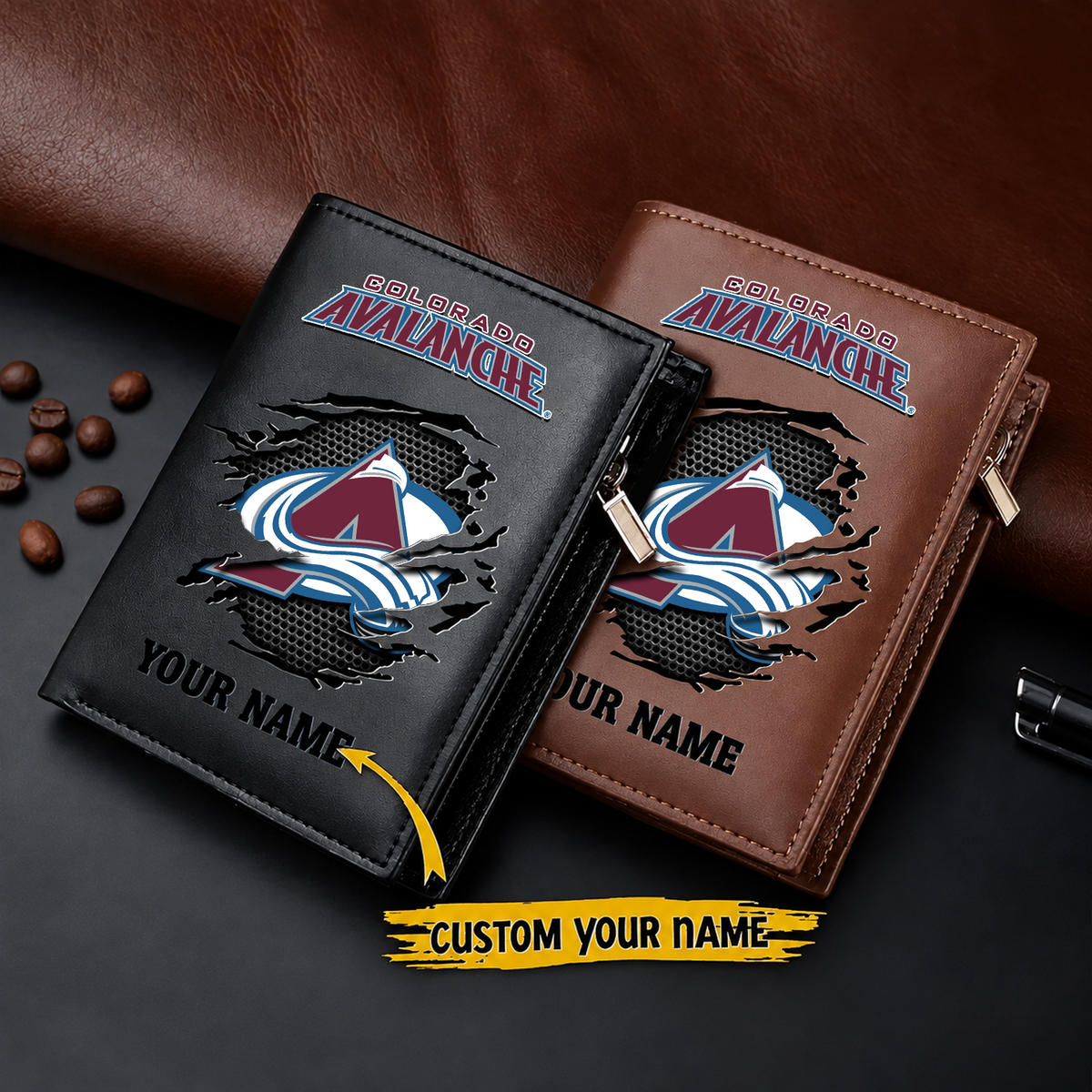 COL x NHL Men Slim Vertical Wallets New