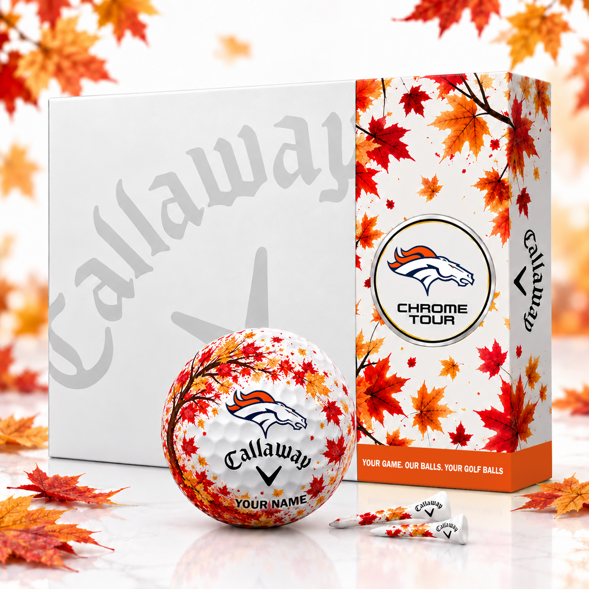 Callaway X Premium NFL DEN FALL EDITION PERSONALIZED GOLF BALL â€“ LIMITED EDITION  V2