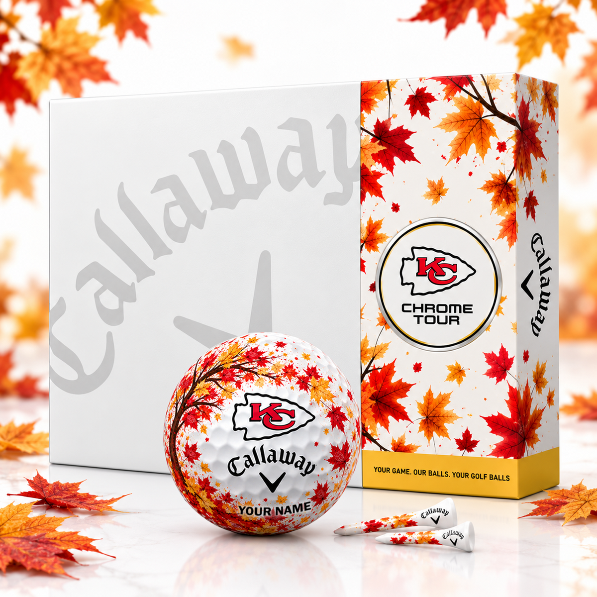 Callaway X Premium NFL KC FALL EDITION PERSONALIZED GOLF BALL â€“ LIMITED EDITION  V2