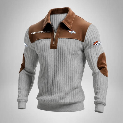 DB x NFL Men‘s Suede Zip-up Polo Shirt
