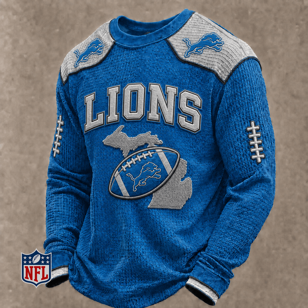 DET x NFL Baseball Team Embroidered Crewneck Sweatshirt