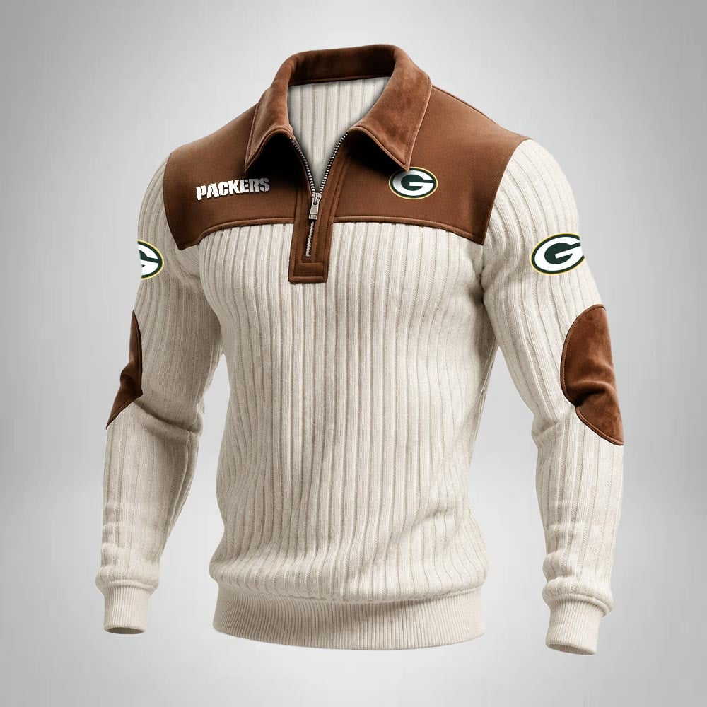 GBP x NFL Men‘s Suede Zip-up Polo Shirt