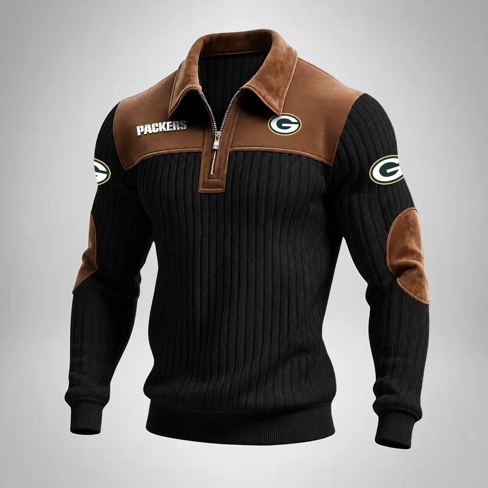 GBP x NFL Men‘s Suede Zip-up Polo Shirt