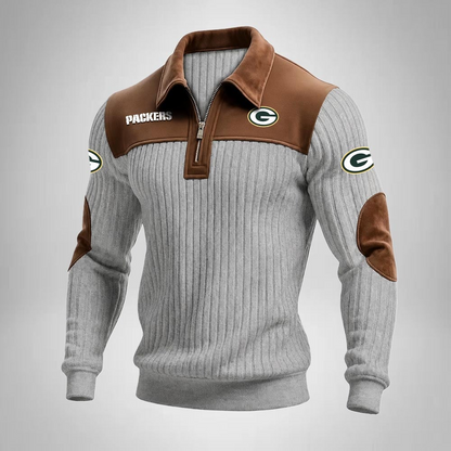 GBP x NFL Men‘s Suede Zip-up Polo Shirt