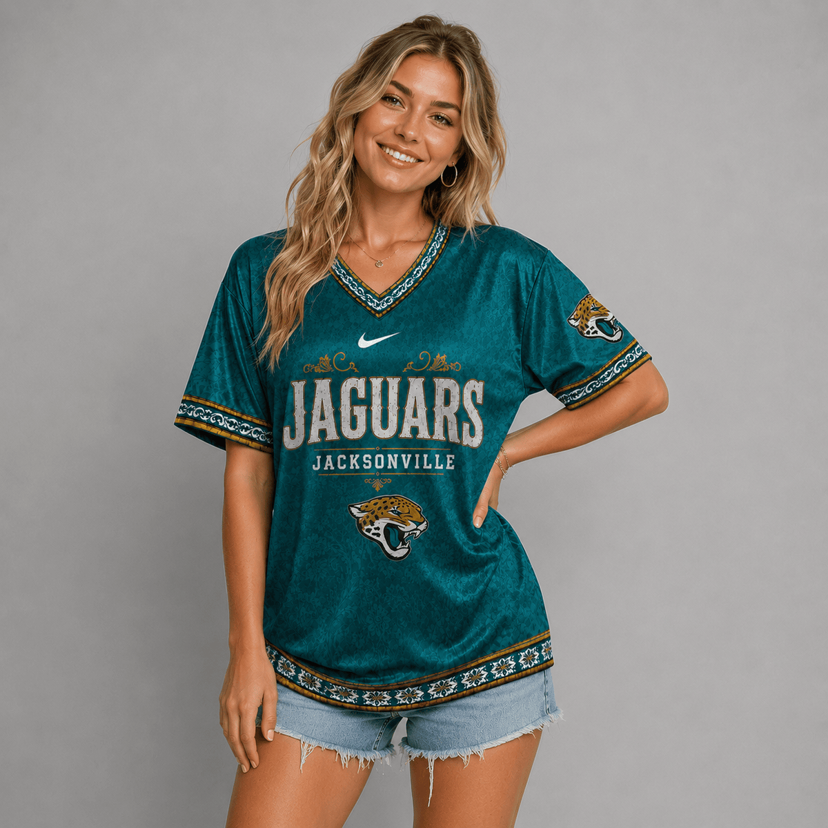 JJ Premium NFL Classic Floral Satin Shirt