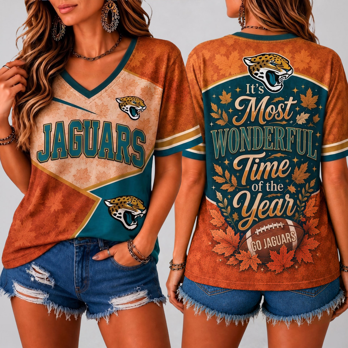 JJ Premium NFL Fall Game Day V-Neck Shirt