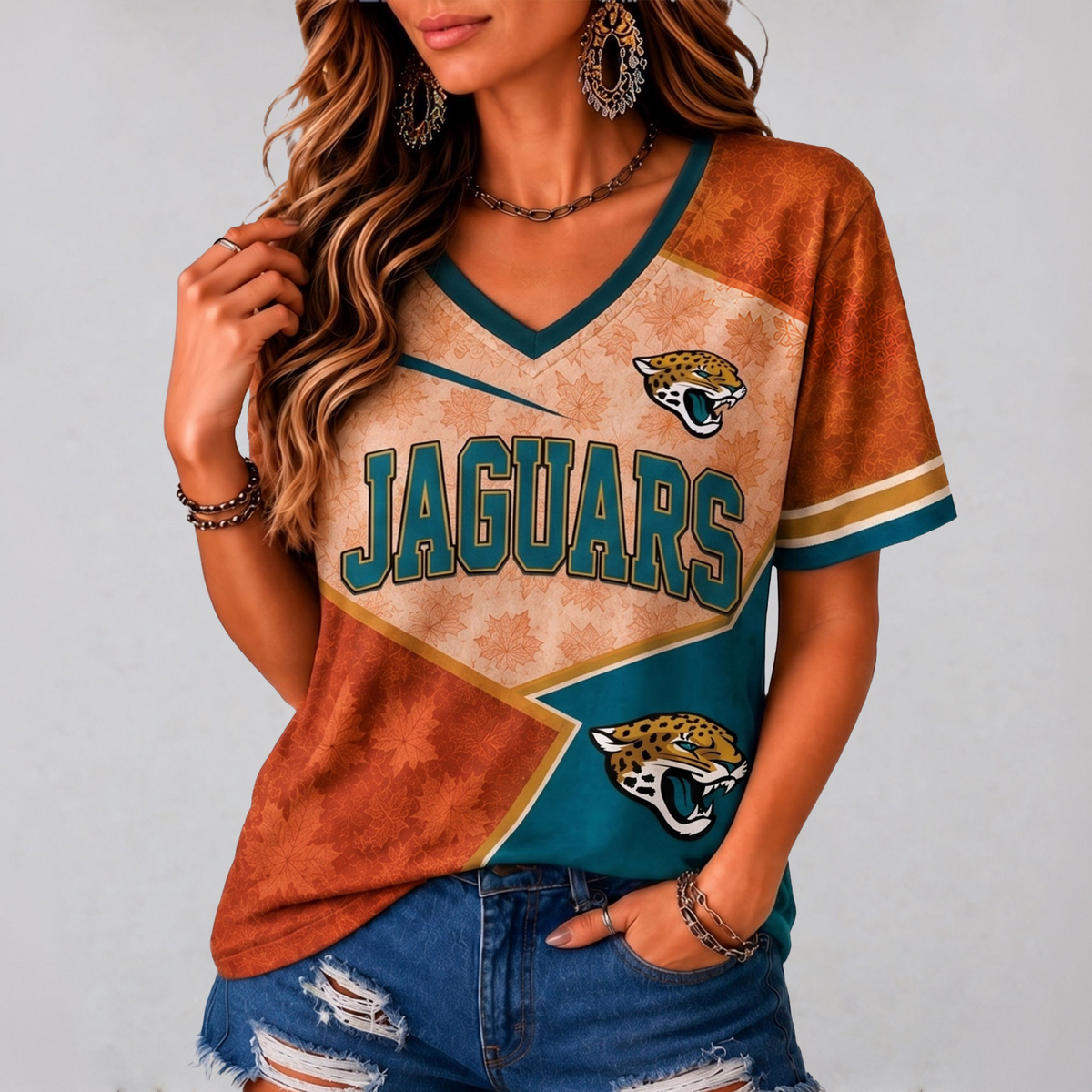 JJ Premium NFL Fall Game Day V-Neck Shirt