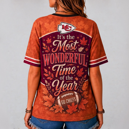 KCC Premium NFL Fall Game Day V-Neck Shirt
